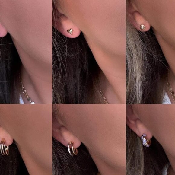 Boutique Bundle Earrings Purple Lavender and Gold - Picture 3 of 3